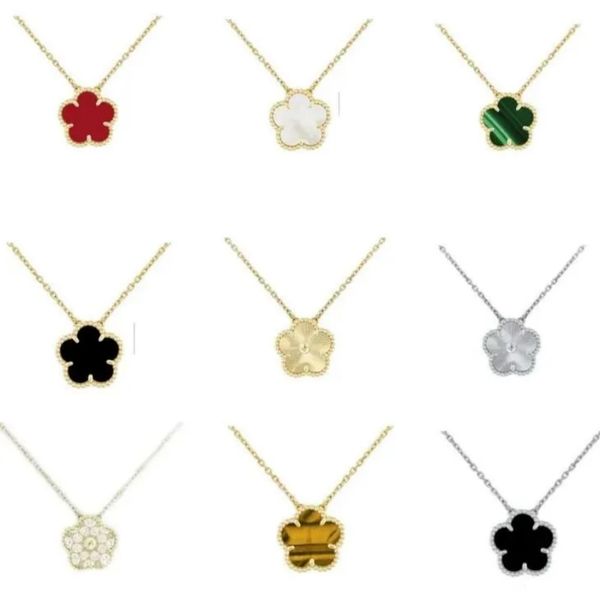 5 flower jewelry luxury designer necklace clover necklace women mother of pearl diamond stainless steel chain plated gold pendant silver wedding necklaces woman - Jewelry - jerseydock