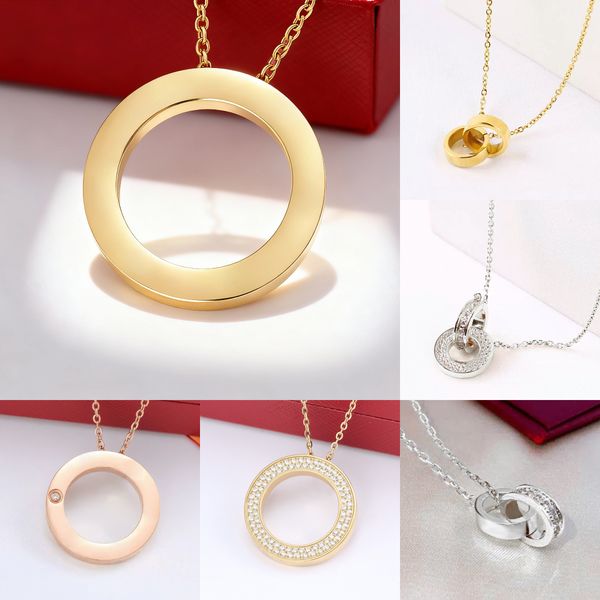 love necklace luxury jewelry designer necklace for woman circle pendant necklace with diamond 45cm screw necklace cross stone stainless steel necklace womens gift - Jewelry - jerseydock