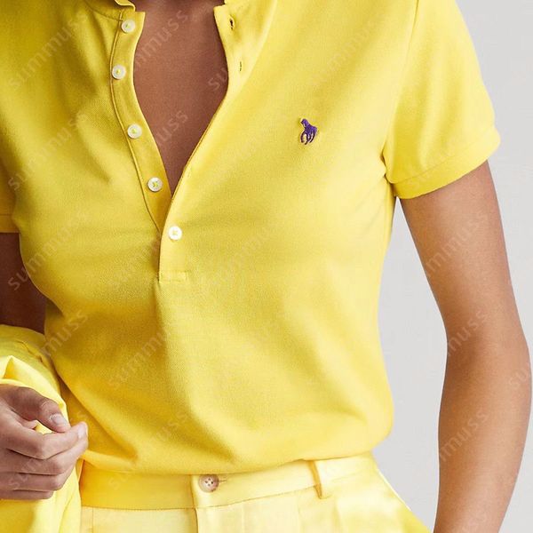 S-2XL Womens Designer Polo Shirts For Ladies Colorful Classic Embroidery T Shirts Luxury Polo Tees Summer 5 Button Tee Shirts - Apparel - jerseydock