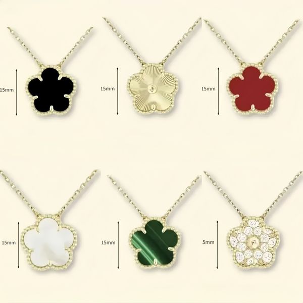 flower necklace designer for women classic clover necklace 15mm stainless steel iewlery mother of pearl diamonds pendant necklace designer iewelry women gift box - Jewelry - jerseydock