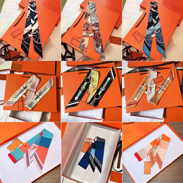 Fashion Designer Scarf Luxury Printed Letter Silk Scarf Women's Handbag Scarf 20 Colours Size 5 x 90cm - Fashion Accessories - jerseydock